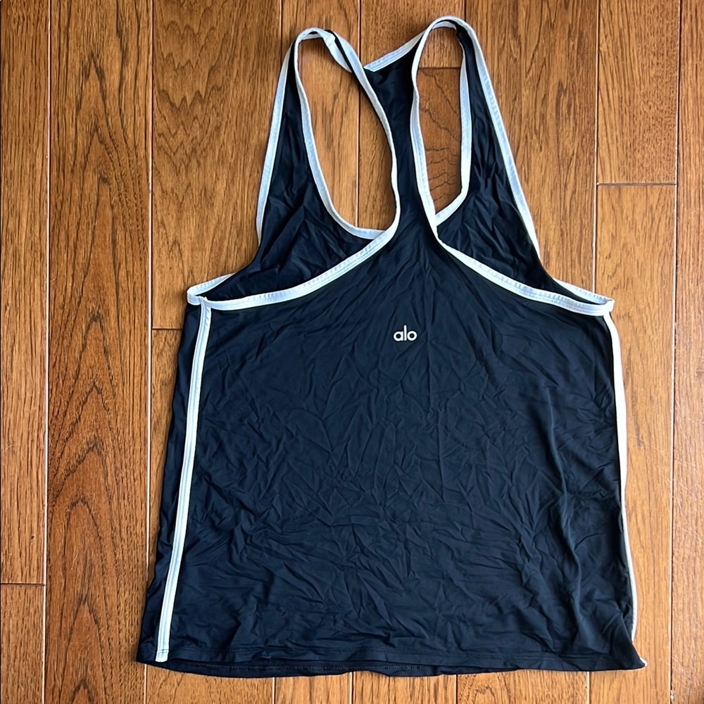 ALO Yoga Blue Backless Sleeveless Tank Top